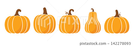 Five Orange Pumpkins Five Orange Pumpkins 142278093