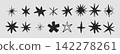 Crayon star icon set. Shine and sparkle vector illustrations. Cute hand drawn starbursts and asterisk. Childish figures for creative scrapbook elements 142278261