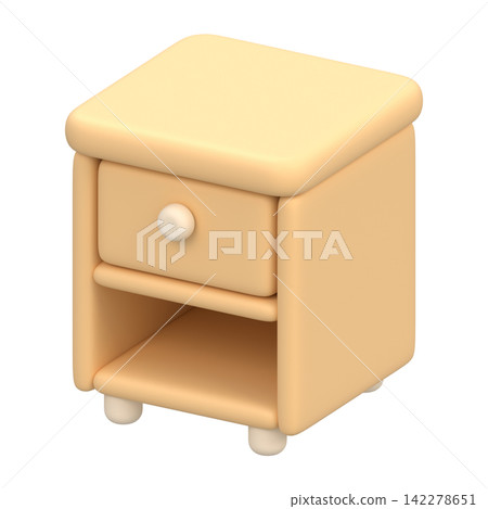 3D illustration of a stylized side table with a transparent background. 3D illustration of a stylized side table with a transparent background. 142278651
