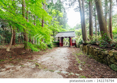 [Higashiomi City, Shiga Prefecture] Hyakusaiji Temple: Red Gate and Approach 142278794