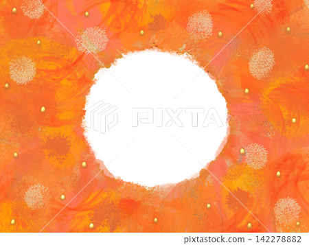 Soft, round background frame with pink-orange and gold dots (transparent PNG) Soft, round background frame with pink-orange and gold dots (transparent PNG) 142278882