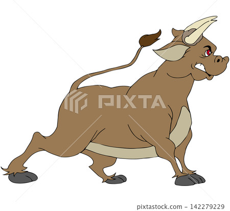 Hand-drawn animal illustration ☆ Fierce bull Hand-drawn animal illustration ☆ Fierce bull 142279229