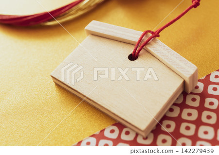 Wooden votive tablets on which to write wishes Wooden votive tablets on which to write wishes 142279439