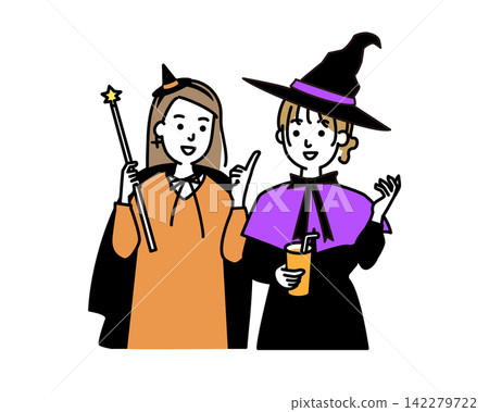 Image of a young woman in a Halloween costume Image of a young woman in a Halloween costume 142279722