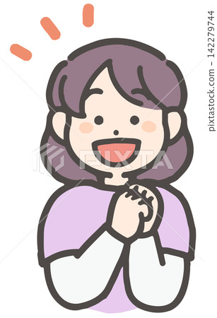 A girl with a cheerful expression A girl with a cheerful expression 142279744