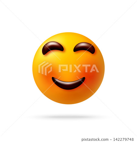 3D emoji with closed eyes and blushing cheeks 3D emoji with closed eyes and blushing cheeks 142279748
