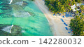 Aerial view of an wonderful caribbean beach and luxury resort in La Romana 142280032