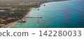 Lighthouse on the beach of the turquoise Caribbean sea at sunset 142280033