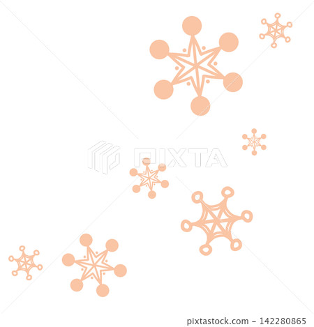 淺橙色雪花的插圖 淺橙色雪花的插圖 142280865