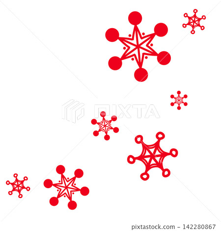 紅色雪花的插圖 紅色雪花的插圖 142280867
