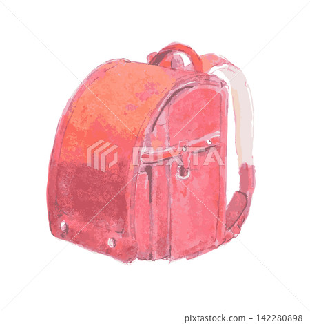Watercolor-style vector illustration of a red schoolbag (angled view) Watercolor-style vector illustration of a red schoolbag (angled view) 142280898
