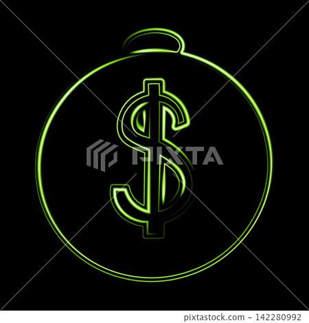 Vector isolated illustration of a Christmas ball with a dollar. Christmas earnings. Christmas income results. Vector isolated illustration of a Christmas ball with a dollar. Christmas earnings. Christmas income results. 142280992
