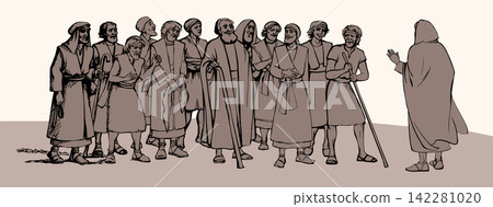 Vector illustration. Jesus chose 12 apostles. Vector illustration. Jesus chose 12 apostles. 142281020