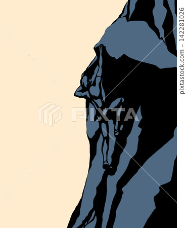 Climber climbs on a rock. Vector drawing Climber climbs on a rock. Vector drawing 142281026