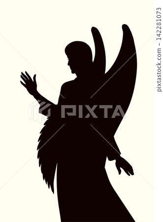 Vector illustration. The Angel. Back view Vector illustration. The Angel. Back view 142281073