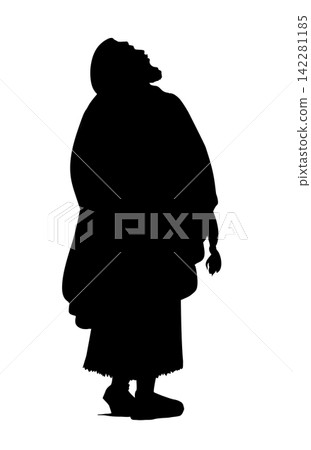Vector drawing. Jewish man praying God Vector drawing. Jewish man praying God 142281185