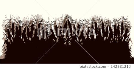 Vector drawing. Old wheat field Vector drawing. Old wheat field 142281213