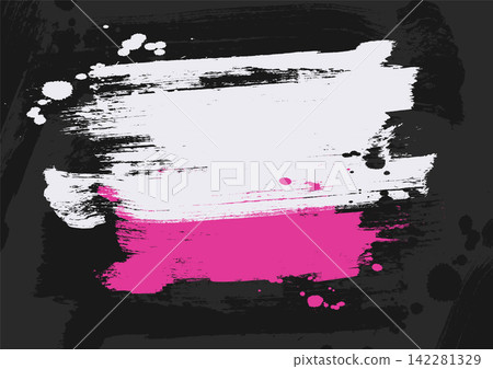 Abstract black white pink brush background 142281329