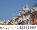 Facade of the old city building on Ban Jelacic Square in Zagreb, Croatia 142281964