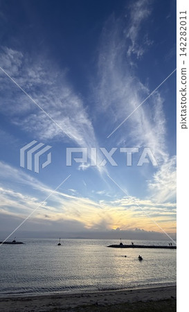Awaji Island West Coast, August 10, 2026: The sea and evening sky Awaji Island West Coast, August 10, 2026: The sea and evening sky 142282011