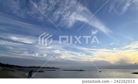 Awaji Island West Coast, August 10, 2026: The sea and evening sky Awaji Island West Coast, August 10, 2026: The sea and evening sky 142282013