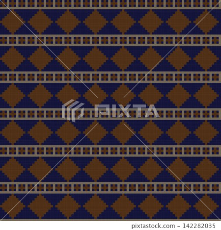 Neutral Colour Argyle fair isle seamless pattern design for knitwear, fashion textile, graphics 142282035