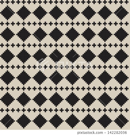 Neutral Colour Argyle fair isle seamless pattern design for knitwear, fashion textile, graphics Neutral Colour Argyle fair isle seamless pattern design for knitwear, fashion textile, graphics 142282036