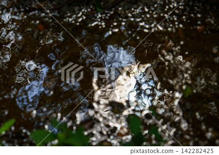 Light reflecting off puddles after the rain. Light reflecting off puddles after the rain. 142282425