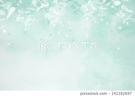 A watercolor background with eucalyptus branches 142282697
