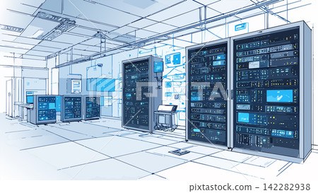 Server room monitoring network traffic data processing Server room monitoring network traffic data processing 142282938