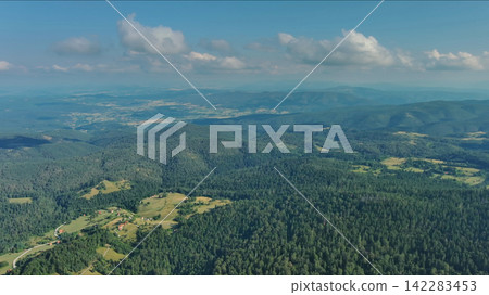 Mountains, hills and meadow, village in Tara park Mountains, hills and meadow, village in Tara park 142283453