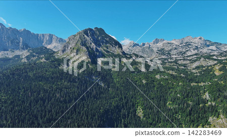 Aerial view on mountains in park Durmitor 142283469