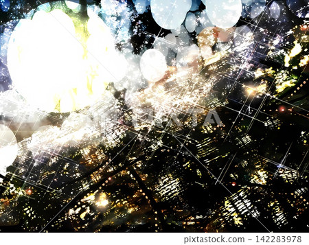 Game background: A fantastical, glowing nightscape with light-up effects. Game background: A fantastical, glowing nightscape with light-up effects. 142283978