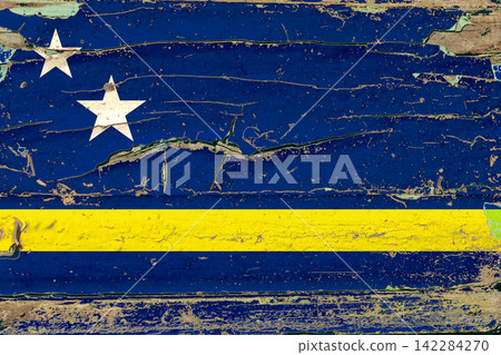 3D Flag of Curacao on wood 3D Flag of Curacao on wood 142284270