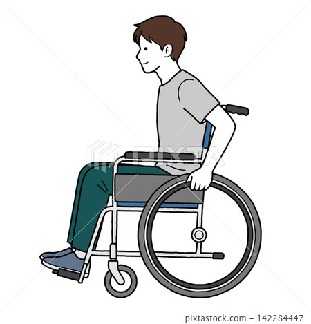 A man in a wheelchair - side A man in a wheelchair - side 142284447