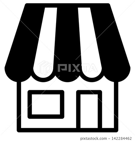Simple monochrome icon of a store building Simple monochrome icon of a store building 142284462