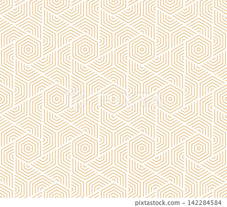 Abstract geometric pattern with stripes, lines. Seamless vector background. White and golden ornament. Simple lattice graphic design Abstract geometric pattern with stripes, lines. Seamless vector background. White and golden ornament. Simple lattice graphic design 142284584