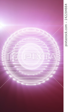 White glowing holographic wire sphere on a pink gradient background, forming an abstract futuristic energy field with soft light. White glowing holographic wire sphere on a pink gradient background, forming an abstract futuristic energy field with soft light. 142284664