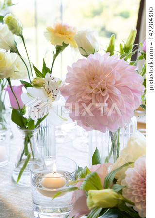 A gorgeous floral arrangement suitable for a party venue. A gorgeous floral arrangement suitable for a party venue. 142284800