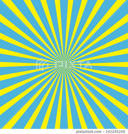 [Square shape] Light blue (blue) and yellow radial illustration 142285208