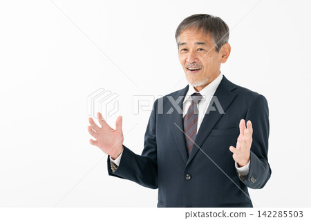 Senior man in a suit, interview Senior man in a suit, interview 142285503