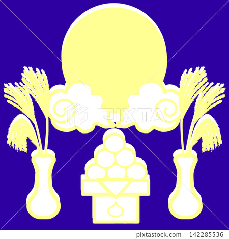 Simple moon viewing illustration Simple moon viewing illustration 142285536