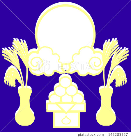 Simple moon viewing illustration Simple moon viewing illustration 142285537