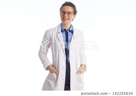 Friendly Medical Researcher Standing with Hands in Pockets Friendly Medical Researcher Standing with Hands in Pockets 142285634