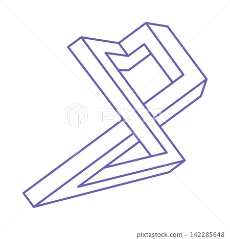 Impossible shapes. Sacred geometry. Optical illusion. Abstract eternal geometric object. Optical art. Impossible geometry symbol on a white background. Line art. Escher style. Impossible shapes. Sacred geometry. Optical illusion. Abstract eternal geometric object. Optical art. Impossible geometry symbol on a white background. Line art. Escher style. 142285648