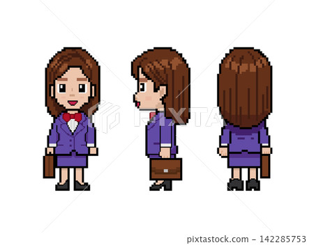Pixel art of a working woman (in a purple suit) Pixel art of a working woman (in a purple suit) 142285753