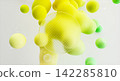 Abstract 3d background with colorful geometric spheres and circle glass. 142285810
