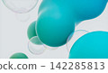 Abstract 3d background with colorful geometric spheres and soap bubbles. 142285813