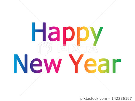 Decorative lettering: HAPPY NEW YEAR 142286197
