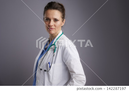 Professional Female Doctor with Serious Demeanor Professional Female Doctor with Serious Demeanor 142287197